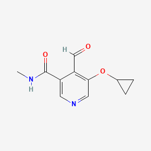 molecular formula C11H12N2O3 B14830890 5-Cyclopropoxy-4-formyl-N-methylnicotinamide 