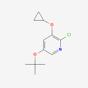 molecular formula C12H16ClNO2 B14830903 5-Tert-butoxy-2-chloro-3-cyclopropoxypyridine CAS No. 1243285-22-4