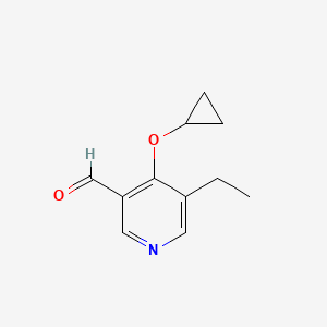 molecular formula C11H13NO2 B14830921 4-Cyclopropoxy-5-ethylnicotinaldehyde 