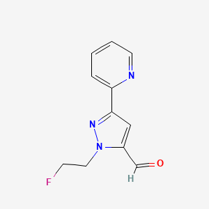 1-(2-fluoroethyl)-3-(pyridin-2-yl)-1H-pyrazole-5-carbaldehyde