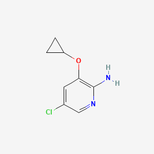 molecular formula C8H9ClN2O B14830948 5-Chloro-3-cyclopropoxypyridin-2-amine 