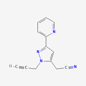 2-(1-(prop-2-yn-1-yl)-3-(pyridin-2-yl)-1H-pyrazol-5-yl)acetonitrile