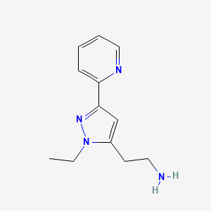 molecular formula C12H16N4 B1483096 2-(1-ethyl-3-(pyridin-2-yl)-1H-pyrazol-5-yl)ethan-1-amine CAS No. 2098135-03-4