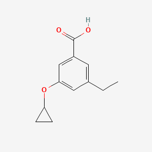 molecular formula C12H14O3 B14830962 3-Cyclopropoxy-5-ethylbenzoic acid 