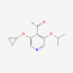 molecular formula C12H15NO3 B14830980 3-Cyclopropoxy-5-isopropoxyisonicotinaldehyde 