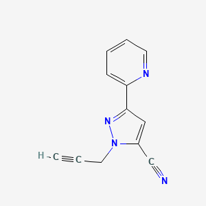 molecular formula C12H8N4 B1483104 1-(prop-2-yn-1-yl)-3-(pyridin-2-yl)-1H-pyrazole-5-carbonitrile CAS No. 2098050-33-8