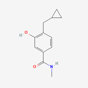 molecular formula C12H15NO2 B14831054 4-(Cyclopropylmethyl)-3-hydroxy-N-methylbenzamide 