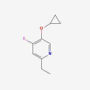 molecular formula C10H12INO B14831073 5-Cyclopropoxy-2-ethyl-4-iodopyridine 