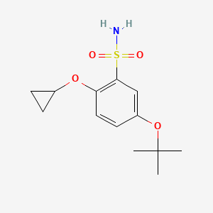 molecular formula C13H19NO4S B14831087 5-Tert-butoxy-2-cyclopropoxybenzenesulfonamide 