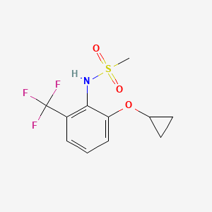 molecular formula C11H12F3NO3S B14831100 N-(2-Cyclopropoxy-6-(trifluoromethyl)phenyl)methanesulfonamide 