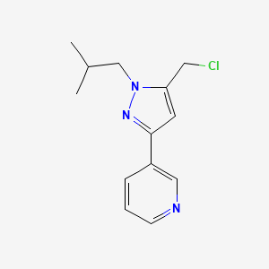 3-(5-(chloromethyl)-1-isobutyl-1H-pyrazol-3-yl)pyridine