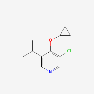 molecular formula C11H14ClNO B14831141 3-Chloro-4-cyclopropoxy-5-isopropylpyridine 