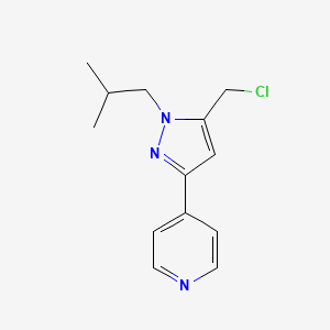 4-(5-(chloromethyl)-1-isobutyl-1H-pyrazol-3-yl)pyridine