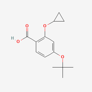 molecular formula C14H18O4 B14831170 4-Tert-butoxy-2-cyclopropoxybenzoic acid 