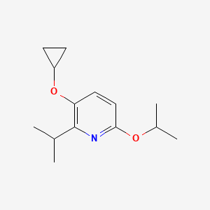 molecular formula C14H21NO2 B14831184 3-Cyclopropoxy-6-isopropoxy-2-isopropylpyridine 