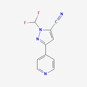 1-(difluoromethyl)-3-(pyridin-4-yl)-1H-pyrazole-5-carbonitrile