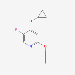 molecular formula C12H16FNO2 B14831217 2-Tert-butoxy-4-cyclopropoxy-5-fluoropyridine 