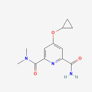 molecular formula C12H15N3O3 B14831236 4-Cyclopropoxy-N2,N2-dimethylpyridine-2,6-dicarboxamide 