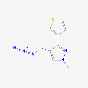 molecular formula C9H9N5S B1483126 4-(叠氮甲基)-1-甲基-3-(噻吩-3-基)-1H-吡唑 CAS No. 2098086-89-4