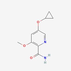 molecular formula C10H12N2O3 B14831264 5-Cyclopropoxy-3-methoxypicolinamide 