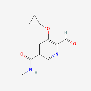 molecular formula C11H12N2O3 B14831278 5-Cyclopropoxy-6-formyl-N-methylnicotinamide 