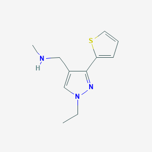 molecular formula C11H15N3S B1483128 1-(1-ethyl-3-(thiophen-2-yl)-1H-pyrazol-4-yl)-N-methylmethanamine CAS No. 2098136-89-9