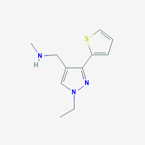 molecular formula C11H15N3S B1483128 1-(1-乙基-3-(噻吩-2-基)-1H-吡唑-4-基)-N-甲基甲胺 CAS No. 2098136-89-9