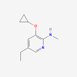 molecular formula C11H16N2O B14831286 3-Cyclopropoxy-5-ethyl-N-methylpyridin-2-amine 