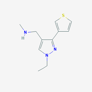 1-(1-ethyl-3-(thiophen-3-yl)-1H-pyrazol-4-yl)-N-methylmethanamine