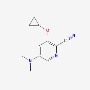 molecular formula C11H13N3O B14831304 3-Cyclopropoxy-5-(dimethylamino)picolinonitrile 