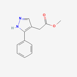 molecular formula C12H12N2O2 B1483131 methyl 2-(3-phenyl-1H-pyrazol-4-yl)acetate CAS No. 2098138-27-1