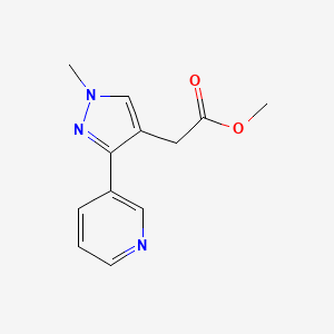 methyl 2-(1-methyl-3-(pyridin-3-yl)-1H-pyrazol-4-yl)acetate