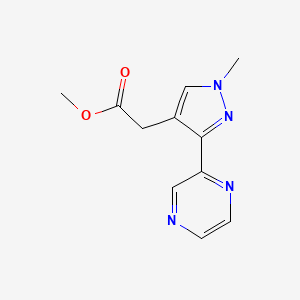 methyl 2-(1-methyl-3-(pyrazin-2-yl)-1H-pyrazol-4-yl)acetate