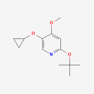 molecular formula C13H19NO3 B14831344 2-Tert-butoxy-5-cyclopropoxy-4-methoxypyridine 