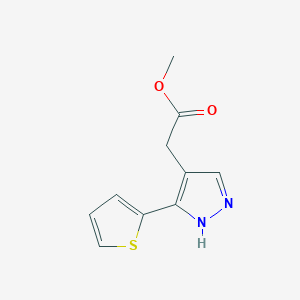 methyl 2-(3-(thiophen-2-yl)-1H-pyrazol-4-yl)acetate
