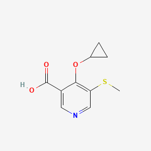 molecular formula C10H11NO3S B14831350 4-Cyclopropoxy-5-(methylthio)nicotinic acid 