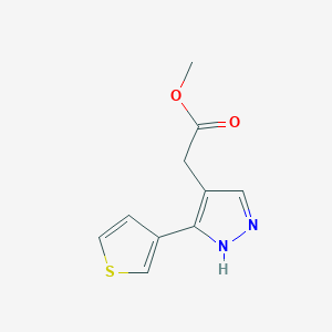 molecular formula C10H10N2O2S B1483136 methyl 2-(3-(thiophen-3-yl)-1H-pyrazol-4-yl)acetate CAS No. 2098138-30-6