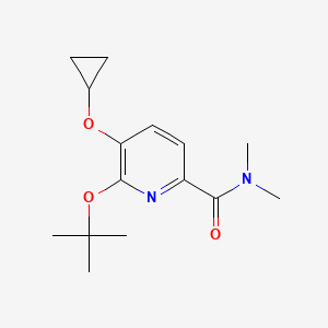 molecular formula C15H22N2O3 B14831376 6-Tert-butoxy-5-cyclopropoxy-N,N-dimethylpicolinamide 