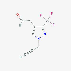 2-(1-(prop-2-yn-1-yl)-3-(trifluoromethyl)-1H-pyrazol-4-yl)acetaldehyde