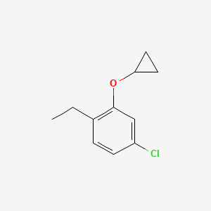 molecular formula C11H13ClO B14831438 4-Chloro-2-cyclopropoxy-1-ethylbenzene 