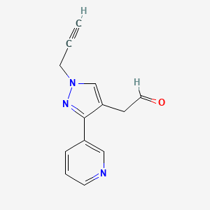 2-(1-(prop-2-yn-1-yl)-3-(pyridin-3-yl)-1H-pyrazol-4-yl)acetaldehyde