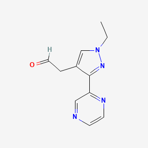 molecular formula C11H12N4O B1483145 2-(1-乙基-3-(吡嗪-2-基)-1H-吡唑-4-基)乙醛 CAS No. 2098089-18-8