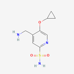 molecular formula C9H13N3O3S B14831470 4-(Aminomethyl)-5-cyclopropoxypyridine-2-sulfonamide 