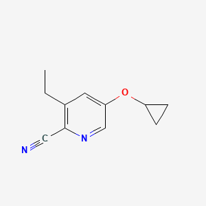 molecular formula C11H12N2O B14831478 5-Cyclopropoxy-3-ethylpicolinonitrile 