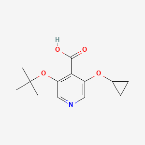 molecular formula C13H17NO4 B14831480 3-Tert-butoxy-5-cyclopropoxyisonicotinic acid 