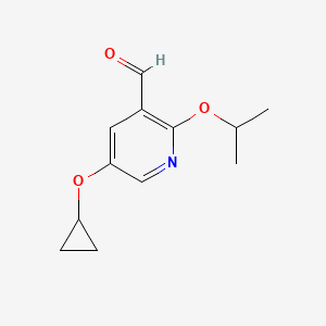 molecular formula C12H15NO3 B14831481 5-Cyclopropoxy-2-isopropoxynicotinaldehyde 