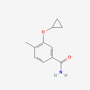 molecular formula C11H13NO2 B14831489 3-Cyclopropoxy-4-methylbenzamide 