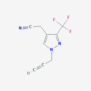 molecular formula C9H6F3N3 B1483152 2-(1-(prop-2-yn-1-yl)-3-(trifluoromethyl)-1H-pyrazol-4-yl)acetonitrile CAS No. 2098078-75-0