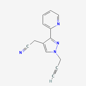 2-(1-(prop-2-yn-1-yl)-3-(pyridin-2-yl)-1H-pyrazol-4-yl)acetonitrile