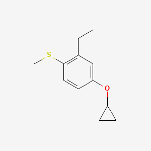 molecular formula C12H16OS B14831563 (4-Cyclopropoxy-2-ethylphenyl)(methyl)sulfane 